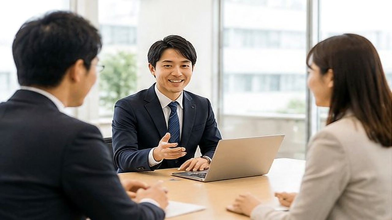 お客様との打合せを行うルーニバスの業務設計担当者